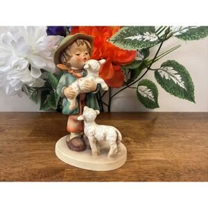 Vintage Goebel‎ W. Germany Shepherd's Boy Figurine With Lambs Porcelain Gift